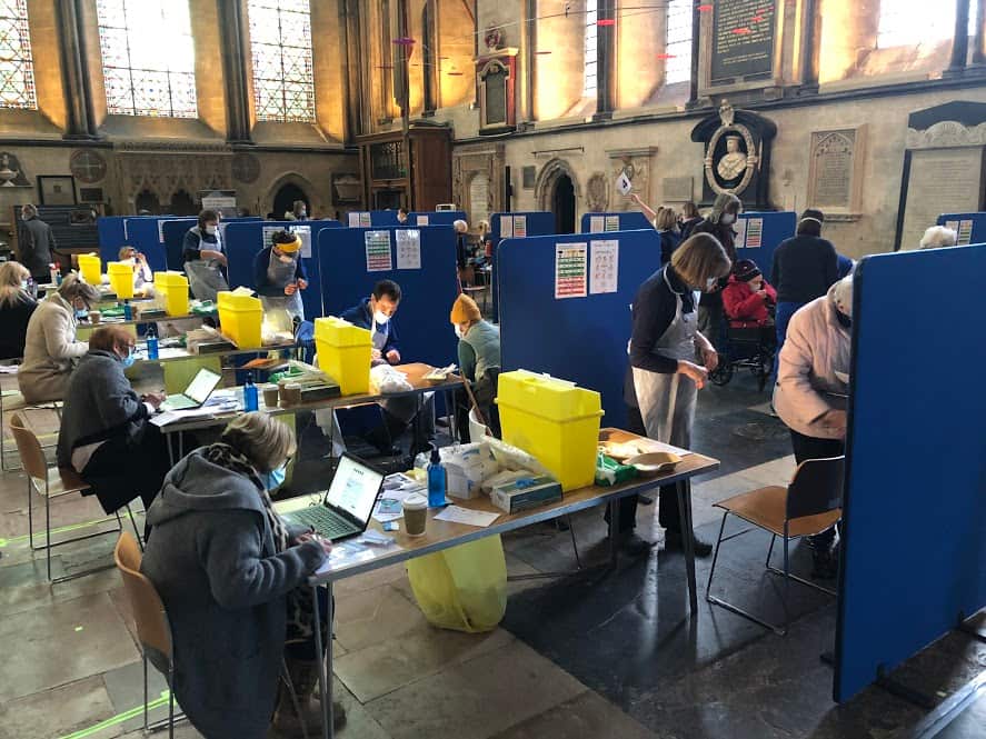 Up to 1,000 people are getting vaccinated at Salisbury Cathedral every day. 