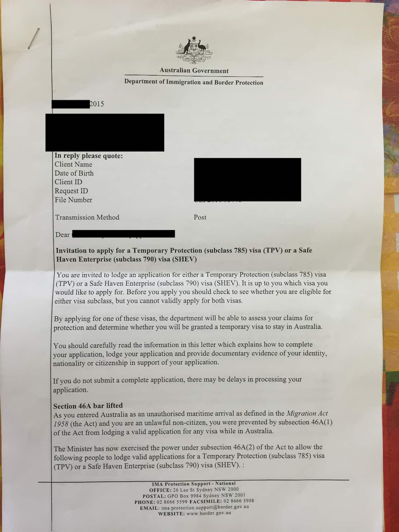 One of the letters.
