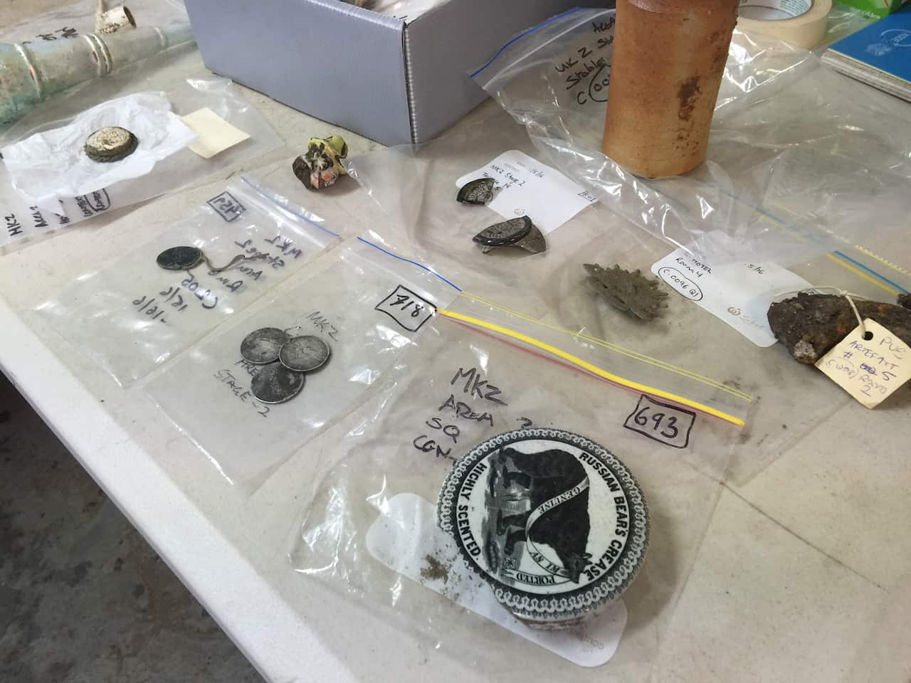 Artefacts uncovered from the old Mistletow Hotel