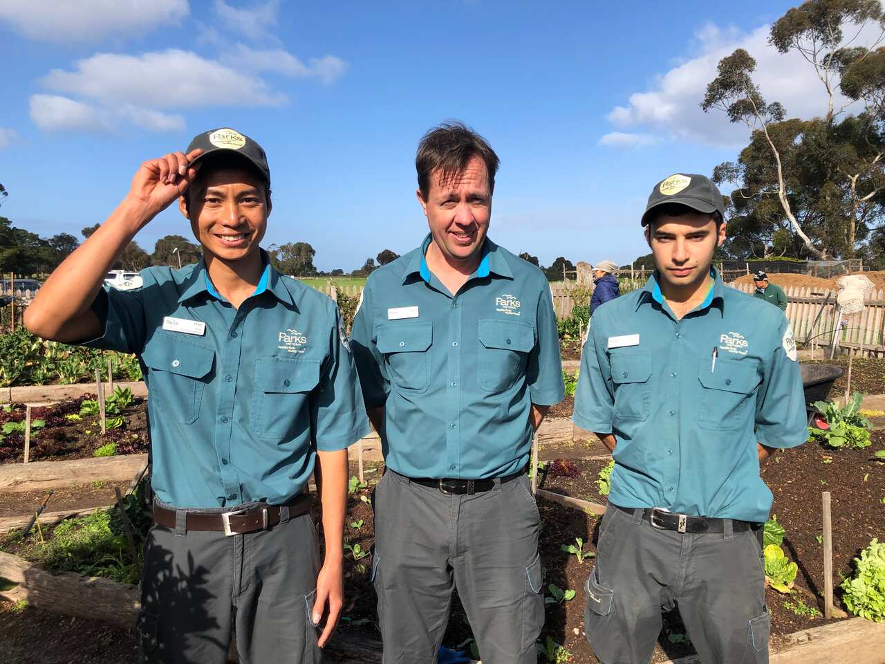 Hsar Ju (far left) with his Parks Victoria colleagues
