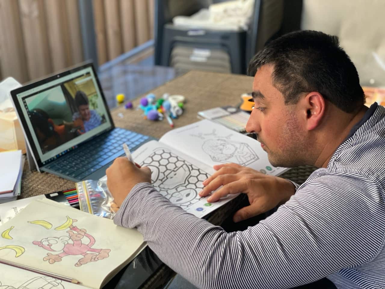 Mr Singh during a virtual support session with another participant.