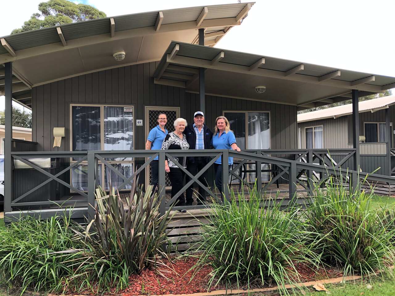 Corrine East (pictured right) and her sister Teaghan Abbott, mother Dianne East and father Phillip East.