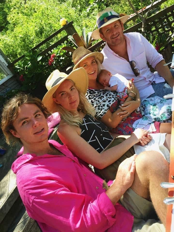 From left: Will, Emily, Sarah and Tom Mainprize with baby Poppy, Christmas 2016