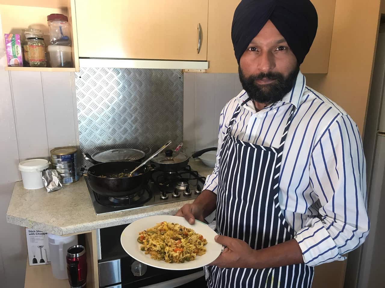  Karnvir Singh migrated from India to become a chef. 