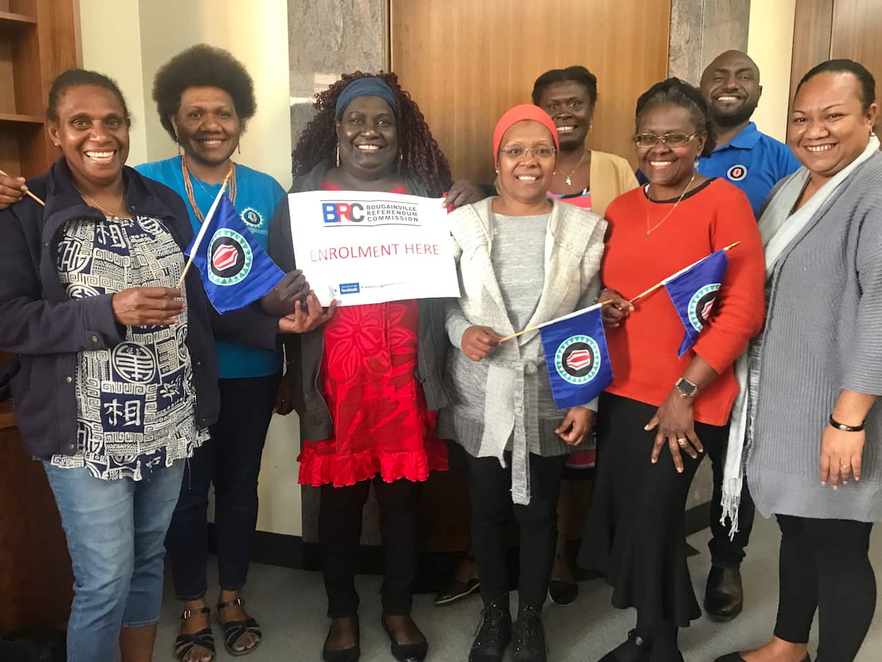 Bougainville people register for the referendum in Brisbane.