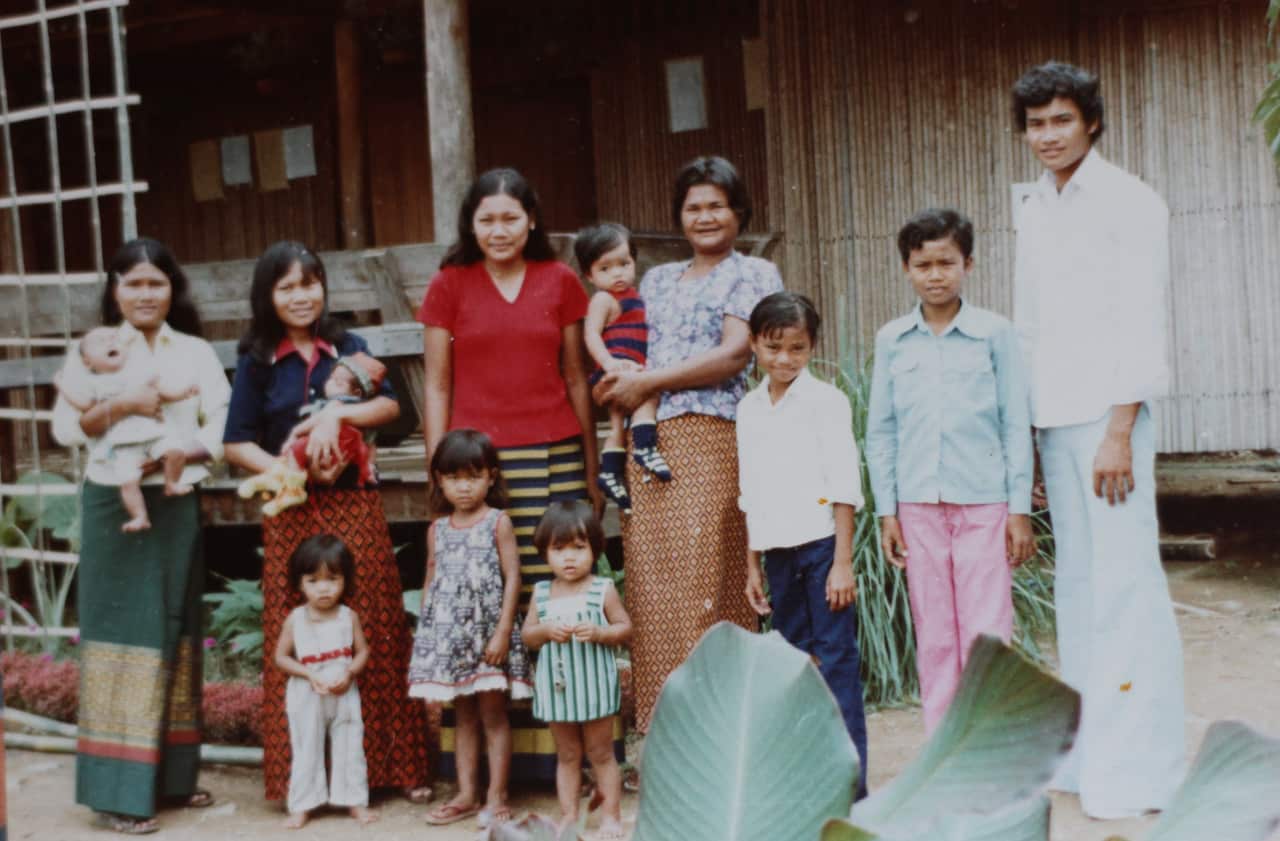 Bunhom Chhorn (third from the right) with family members 