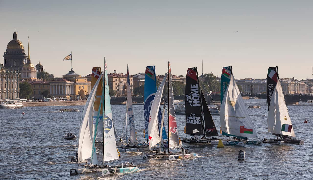 Image licensed to Lloyd Images The Extreme Sailing Series 2015 Act 6. St Petersburg. Russia presented by SAP. 