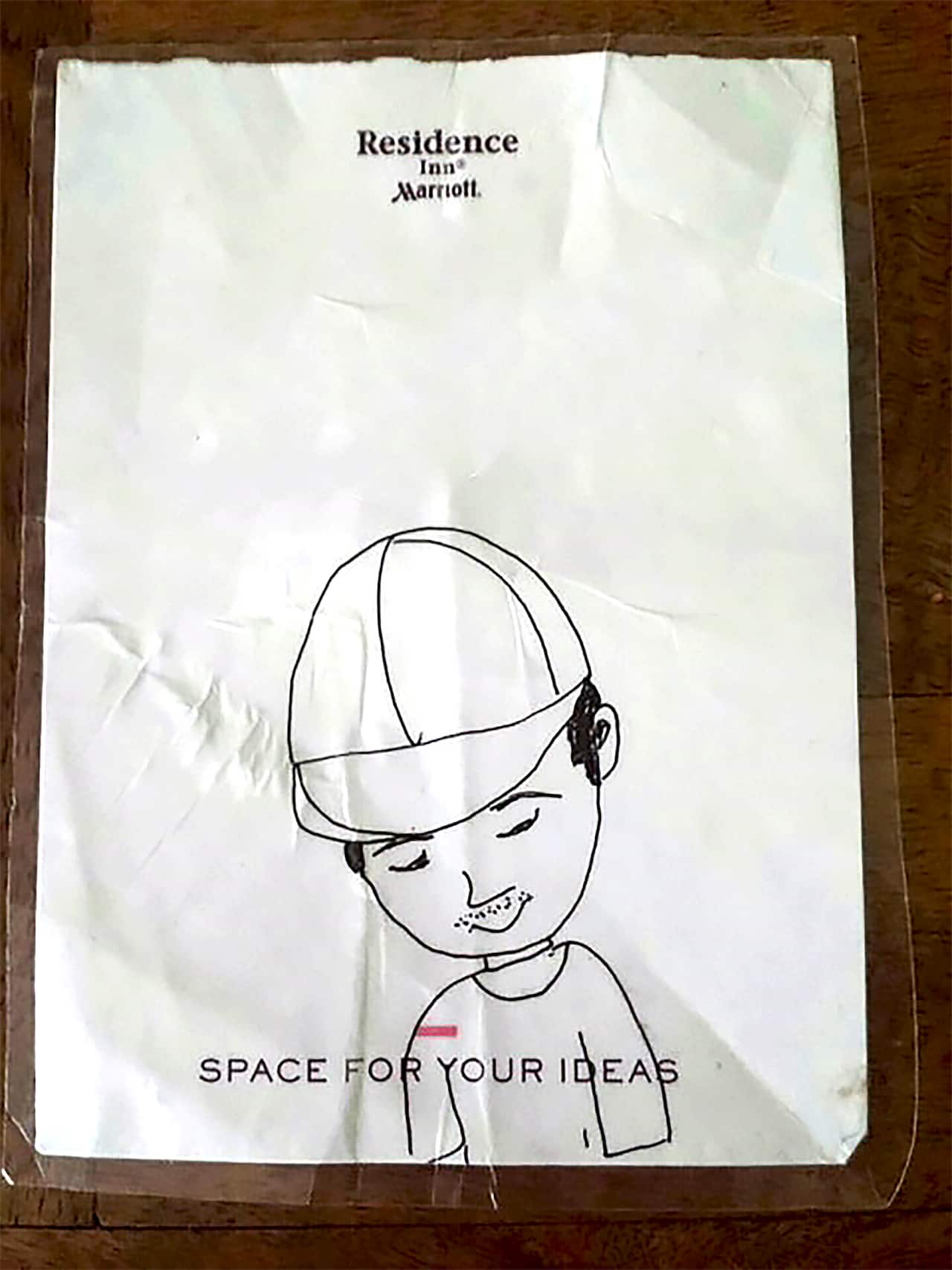 A undated handout photo of a drawing Jos, 5, made of his father.