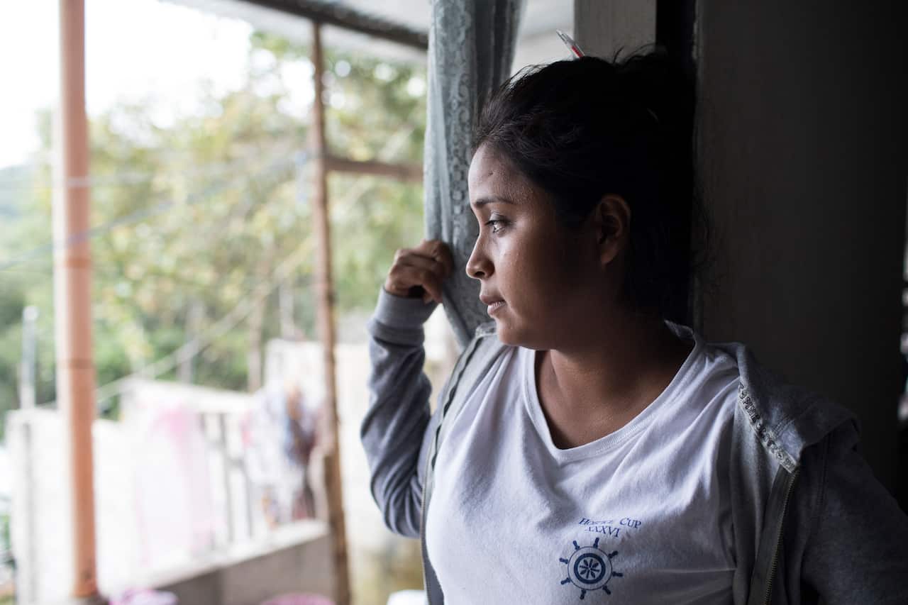 Elsa Johana Ortiz Enriquez was deported to Guatemala from the United States on June 5 without her son Anthony, 8, in San Mauricio, Guatemala.