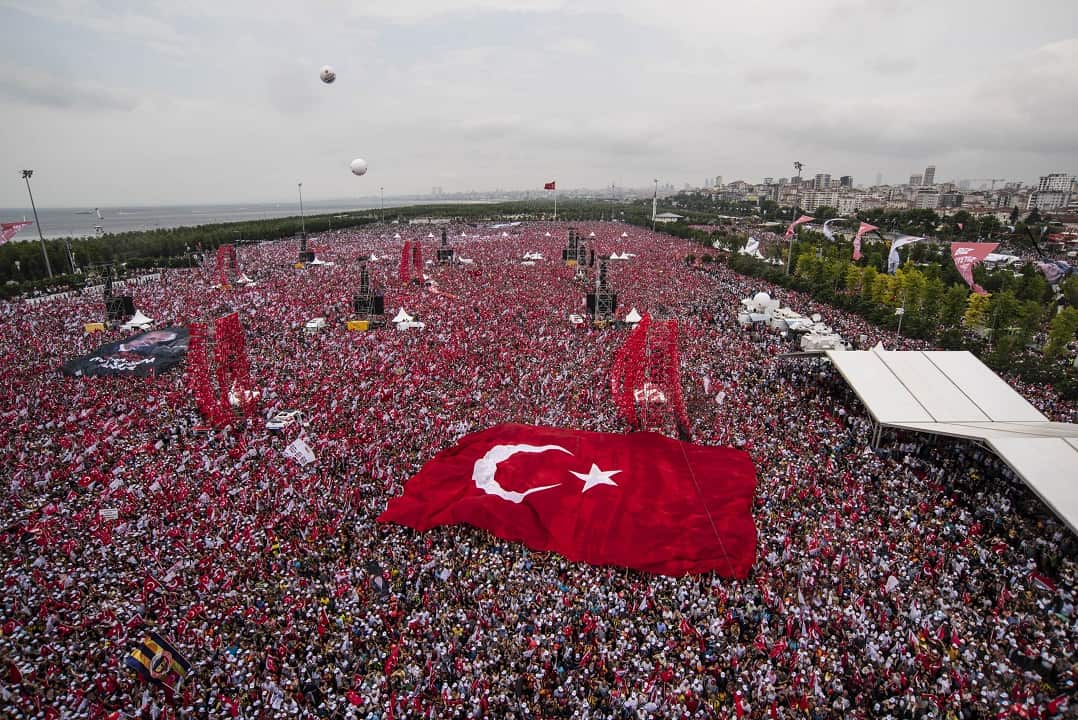 Supporters of presidential candidate Muharrem Ince out in full force. 