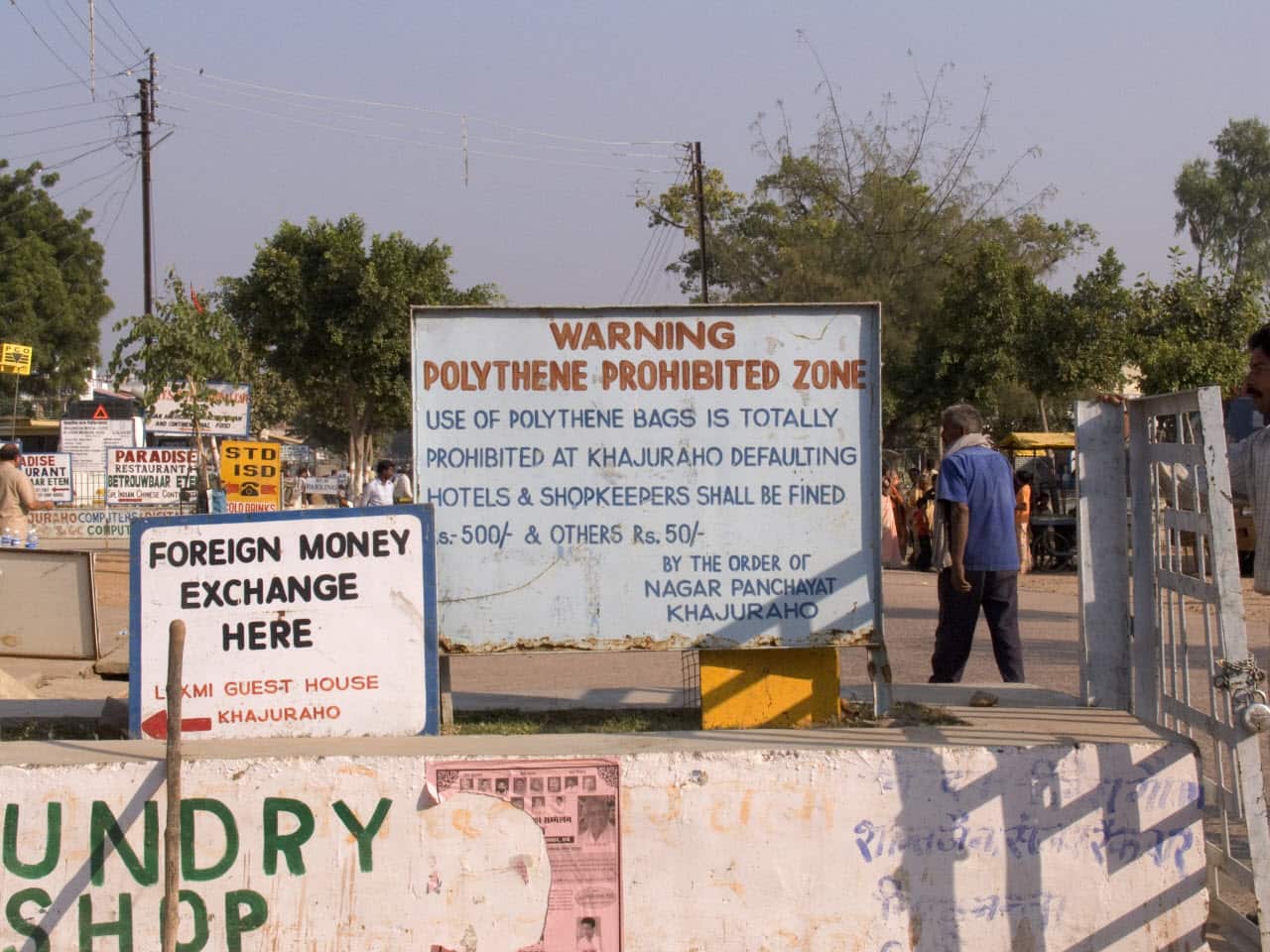 A Polythene Bag Prohibited Zone in Khajuraho, Madhya Pradesh, India.