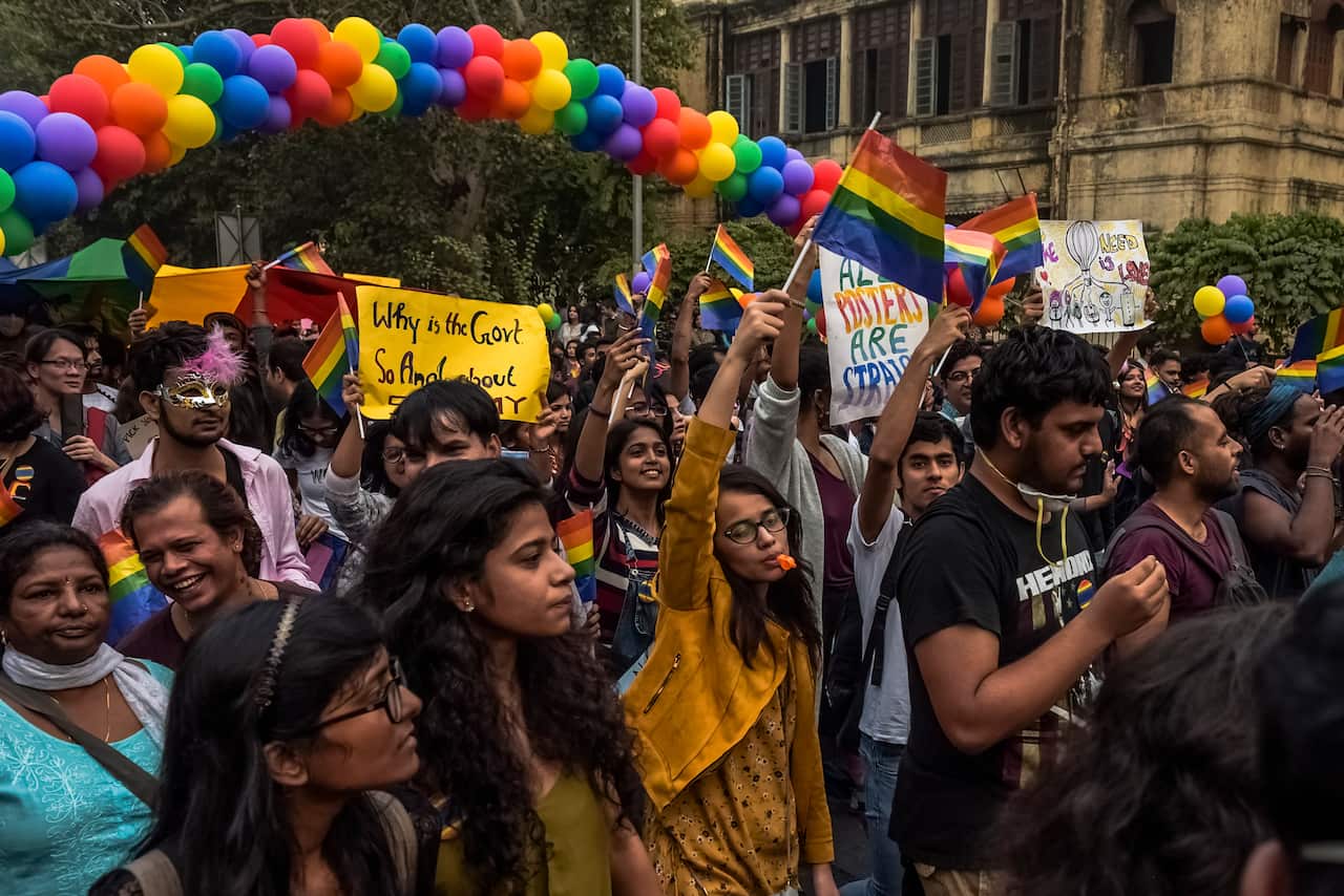 A gay-pride march in New Delhi.