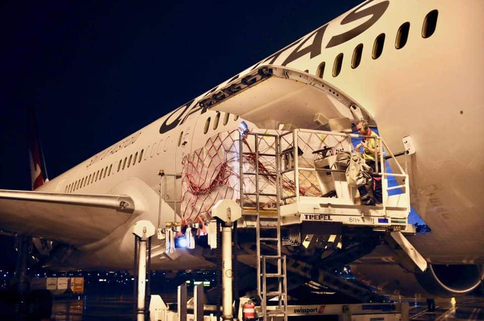 Australian medical supplies are prepared for shipment to India.