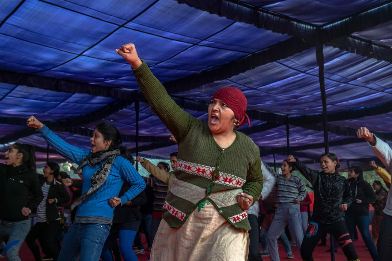 An Indian housewife, Suresh, took part in the training camp. 