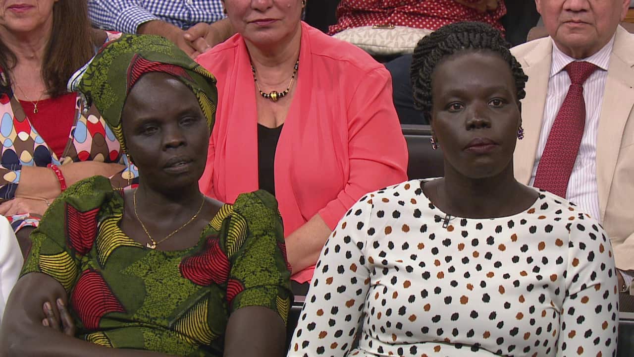 Nyadol, with her mother, Mary, on Insight.