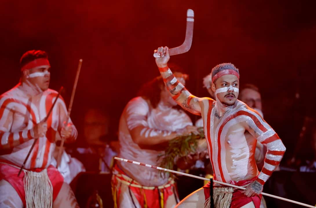 Welcome to country is performed at the Invictus Games Opening Ceremony in Sydney.
