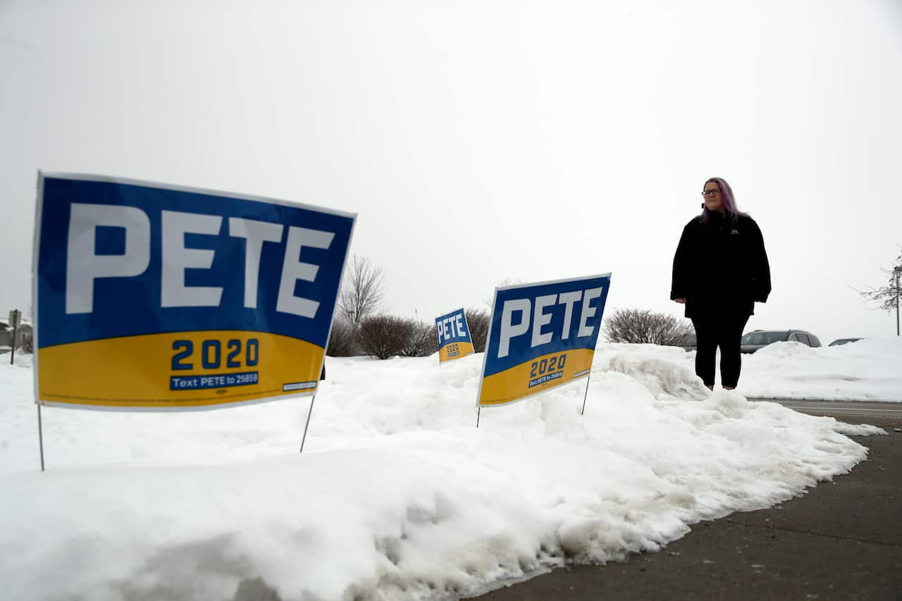 Jen Tomita poses for a portrait while attending a campaign event for Democratic presidential candidate Pete Buttigieg.