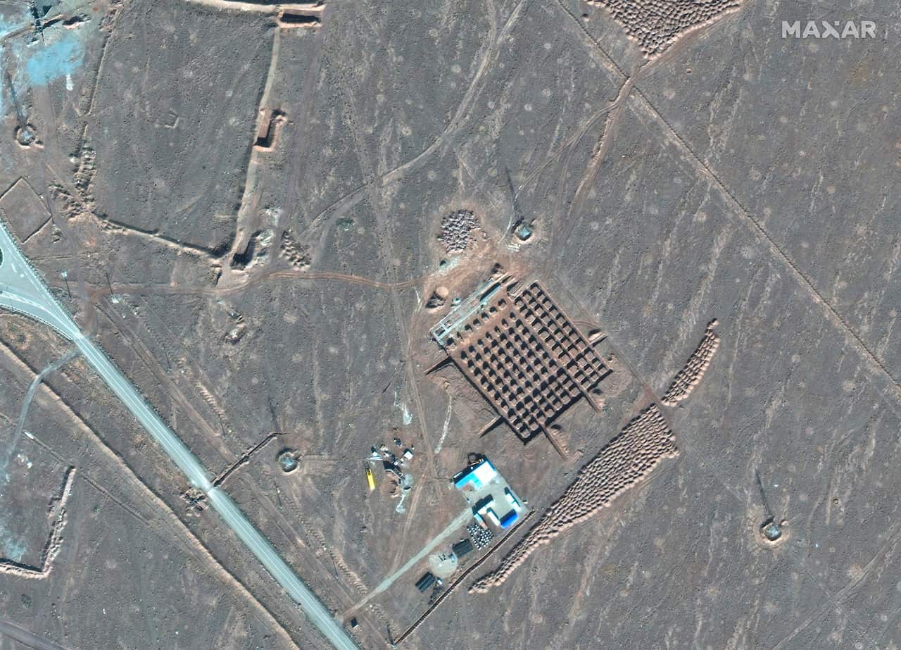 Construction at Iran's Fordow nuclear facility shown in a satellite photo taken on 11 December 2020.