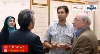 Iranian academic Reza Dehbashi Kivi after arriving back in Tehran. 