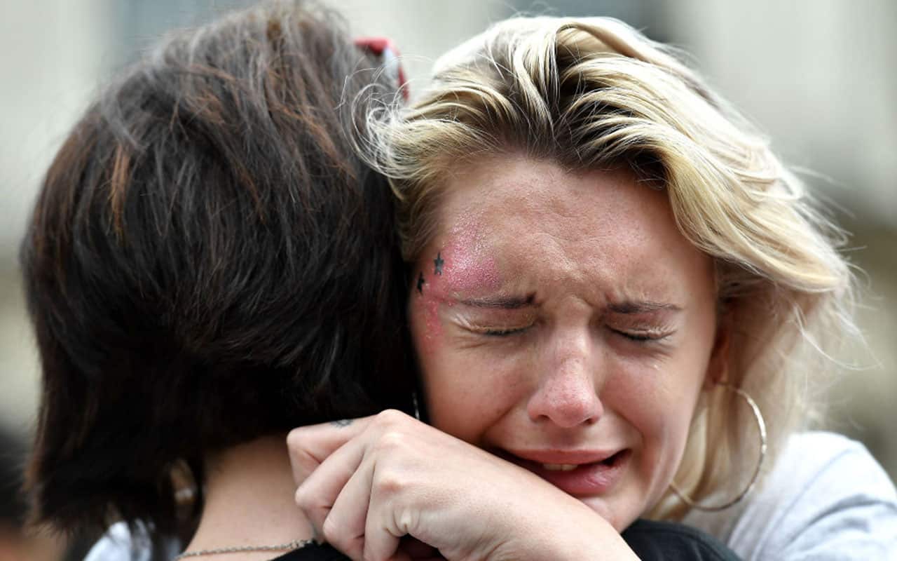 A woman breaks down in tears as the results in the Irish referendum on the 8th amendment concerning the country's abortion laws