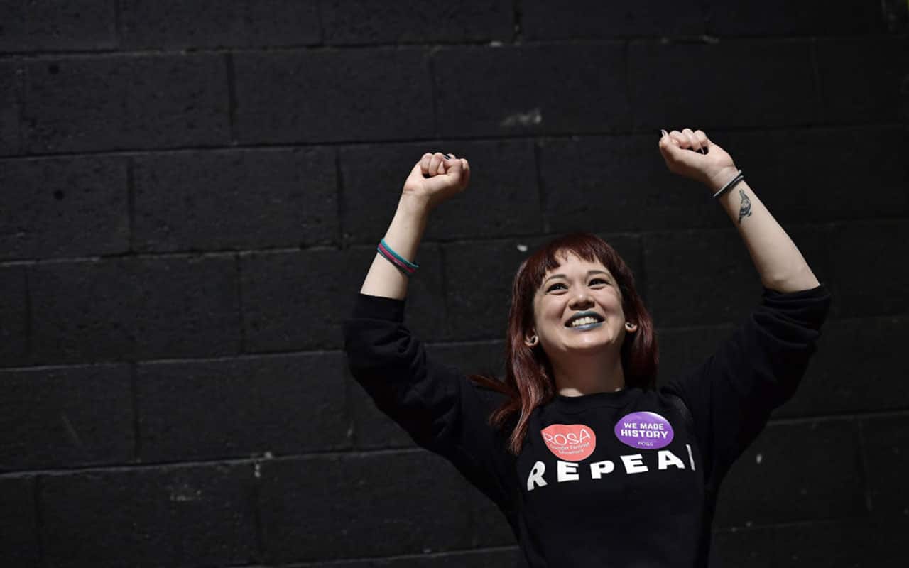 Yes campaigner and ROSA activist Keishia Taylor celebrates