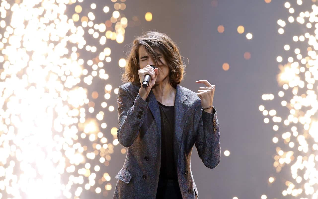 Isaiah from Australia performs the song 'Don't Come Easy' during rehearsals for the Grand Final of the 62nd annual Eurovision Song Contest (ESC)