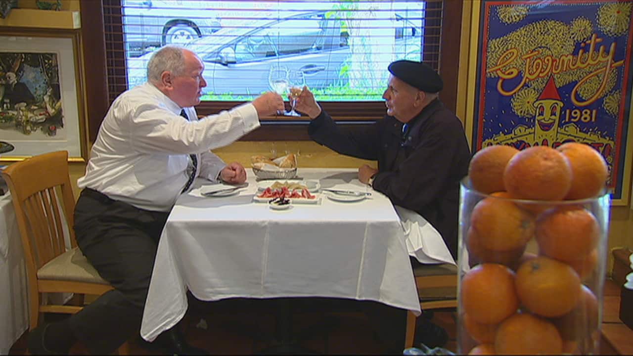 Lucio's restaurant owner Lucio Galletto and artist Salvatore Zofrea.
