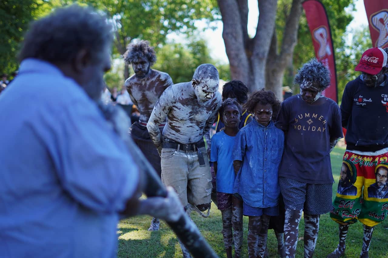                                The Mirrar people attend the formal handover ceremony, marking an end to a two decades-long native title fight.