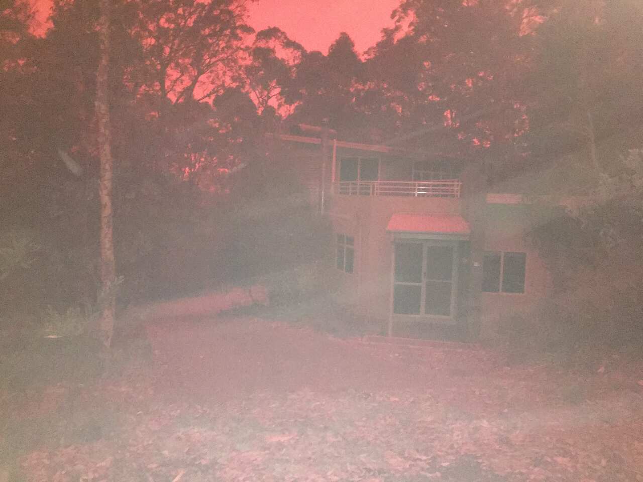 Jack Egan’s house as fire approaches.