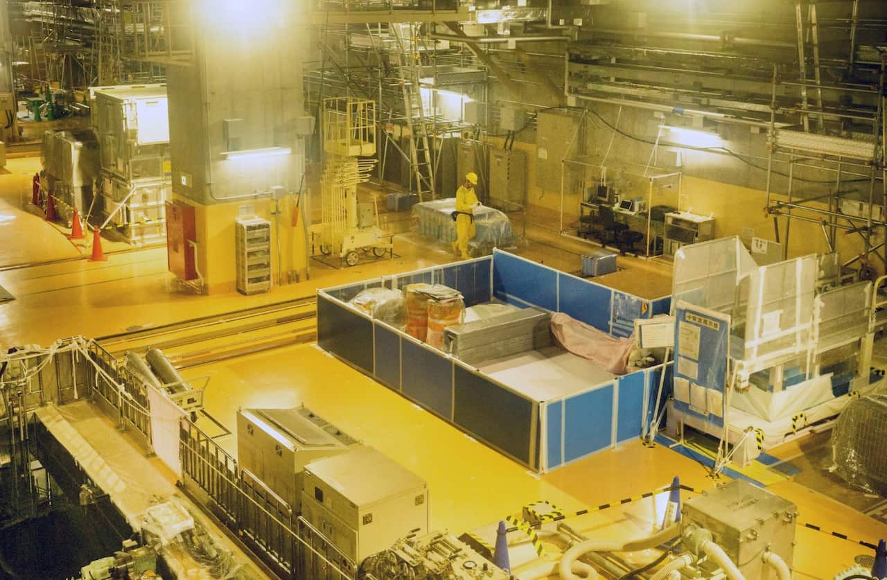 A stora­ge facil­ity for spent fuel rods at Japan Nucle­ar Fuel Ltd.’­s plant in Rokka­sho, Japan­, Aug 2018.