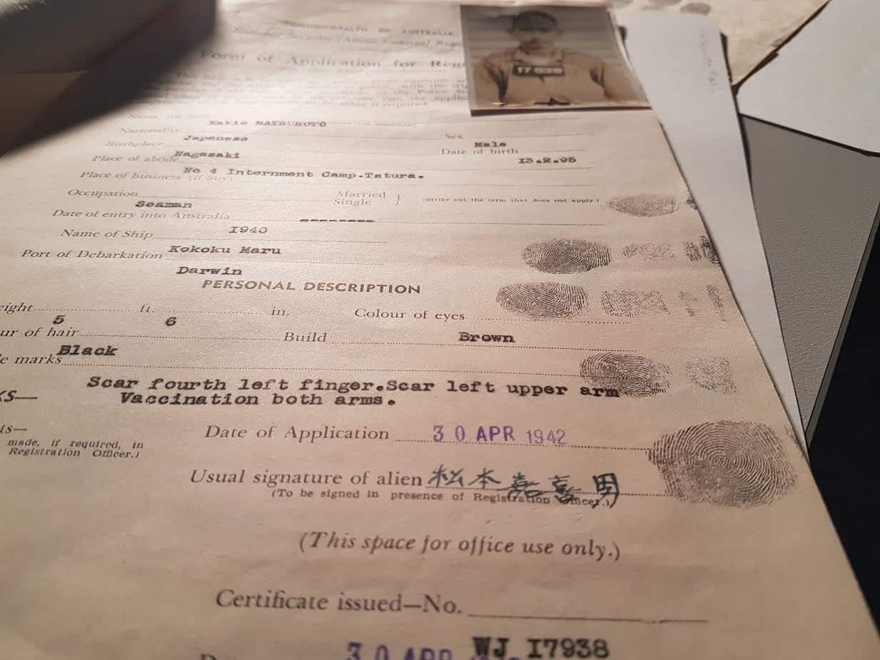 Japanese internees were finger-printed and given a number