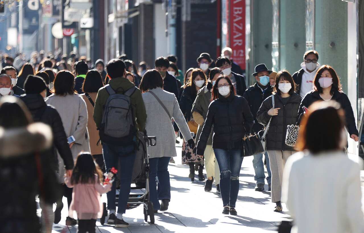 Ginza district in Tokyo on 2 January, 2021. 