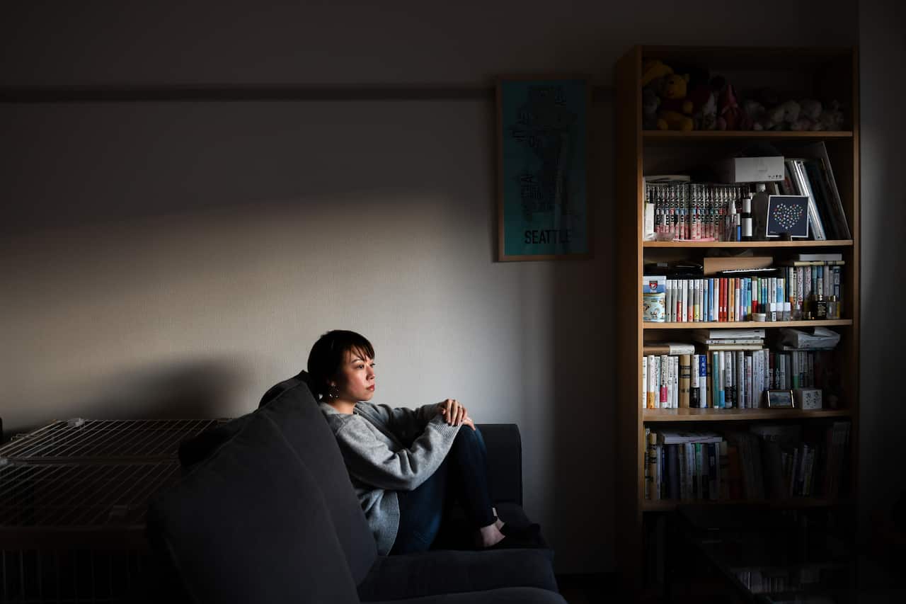 Nao, a blogger whose last name has been withheld to protect her privacy, at her home in Kanagawa Prefecture in Japan on 3 February, 2021. 