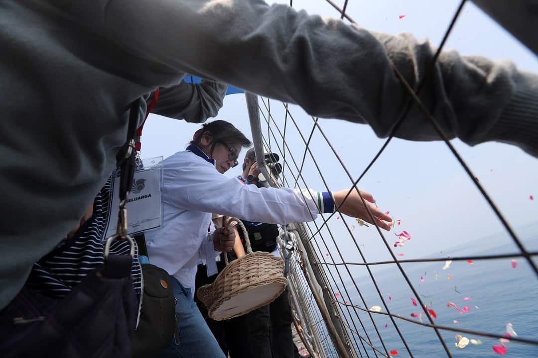 November 6: Relatives and friends of Lion Air flight JT-610 victims visit the crash site.