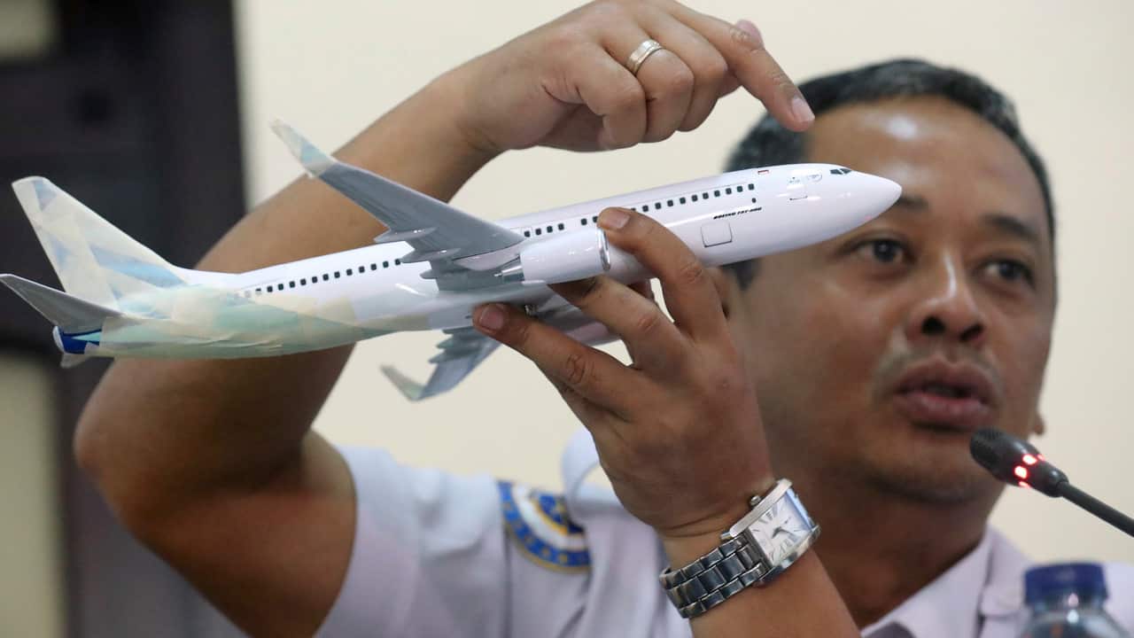 The Indonesian National Transportation Safety Committee investigator, Nurcahyo Utomo, answering questions on the crash on 28/11/18.