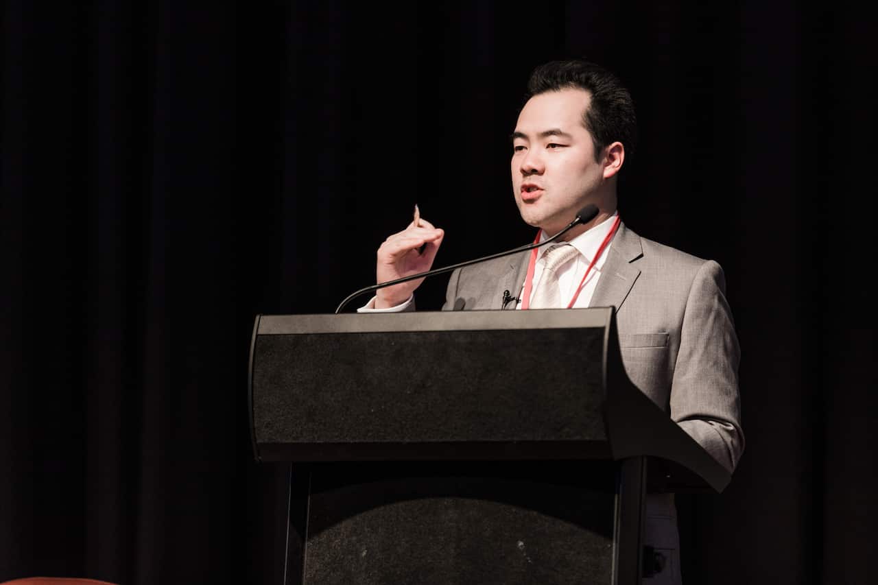 Jieh-Yung Lo speaking at the last year's inaugural Asian-Australian Leadership Summit.