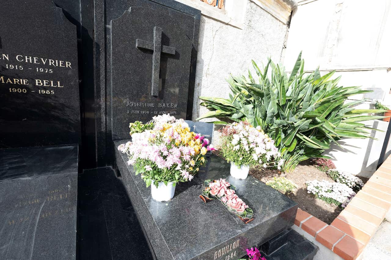 The tomb of Josephine Baker in Monaco on 20 November 2021.