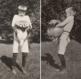 Archie Roosevelt with Josiah the badger.
