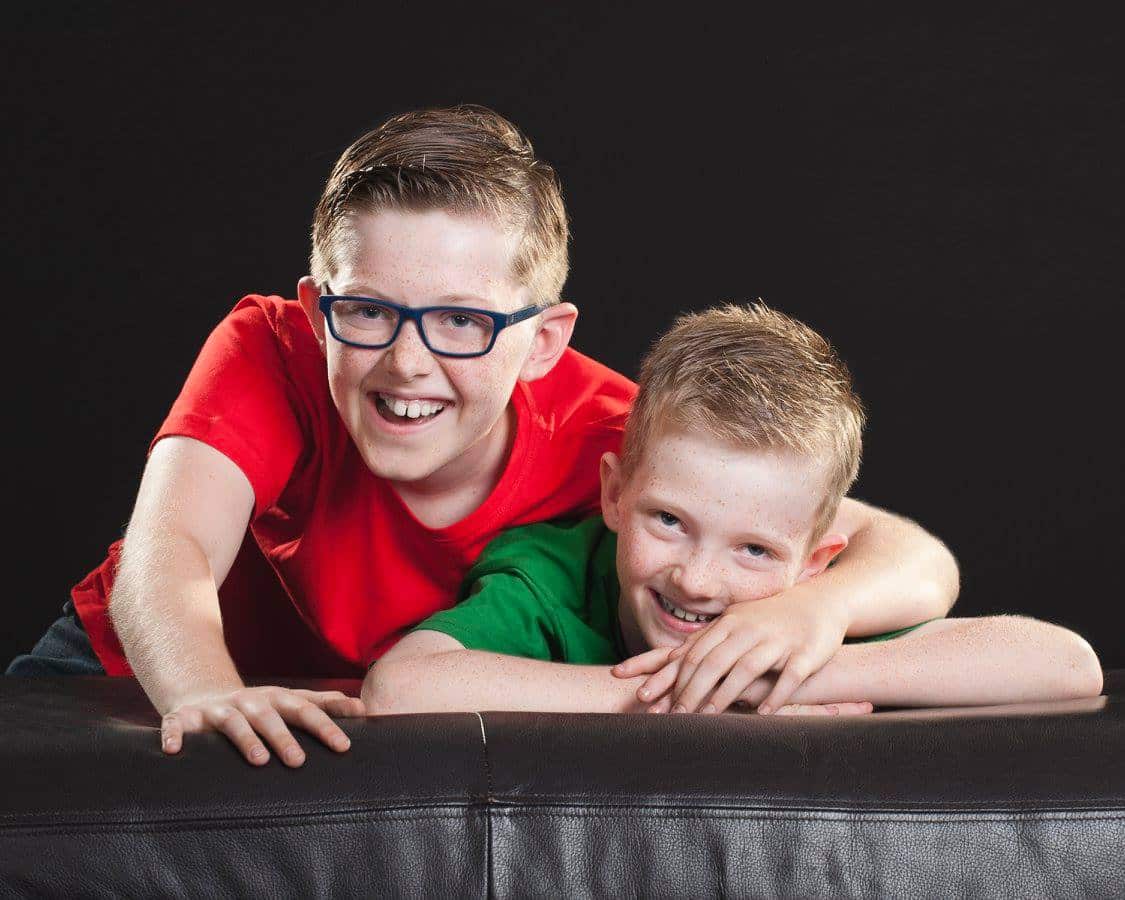 Kaleb and Aidan were in foster care for nine years before they were adopted by Brendan and Paul Upcroft. 