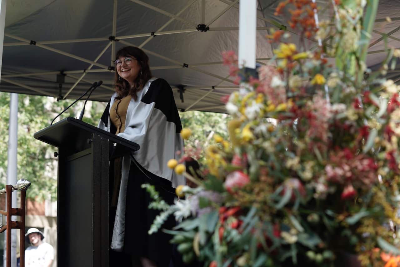 Karlie Noon graduates with a Masters in Astronomy and Astrophysics.