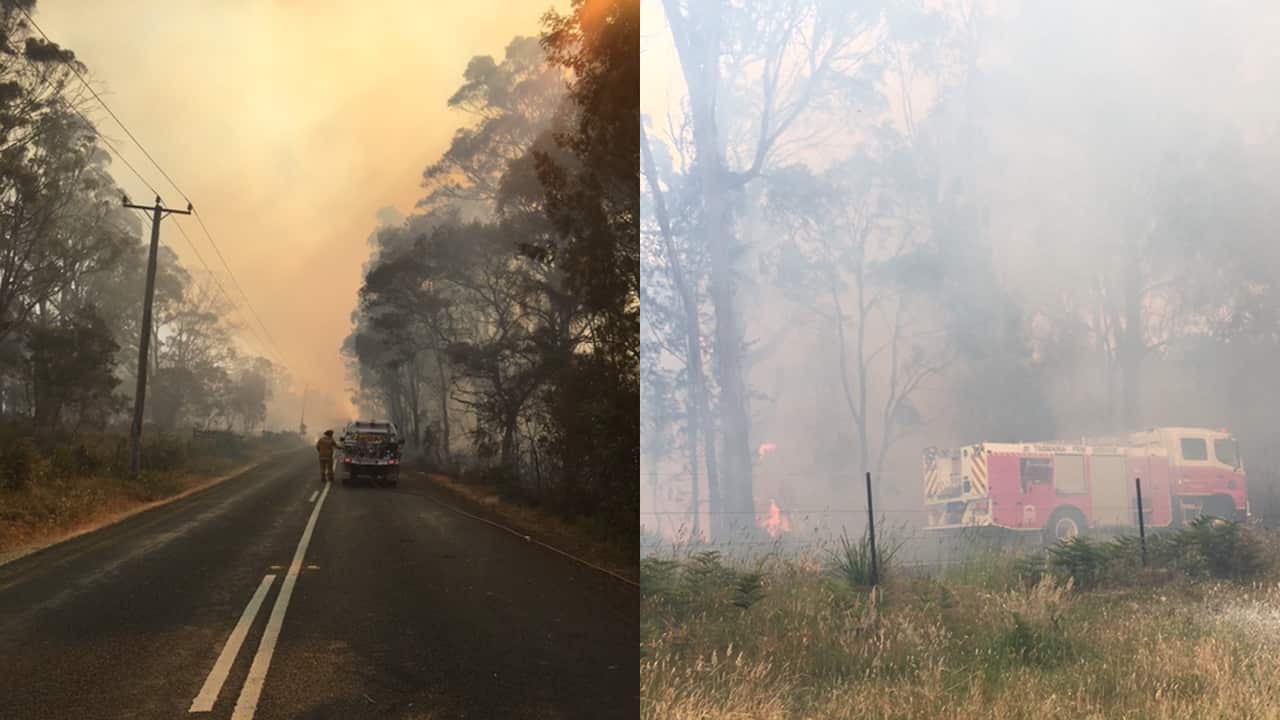 Photos of bushfires in Tasmania