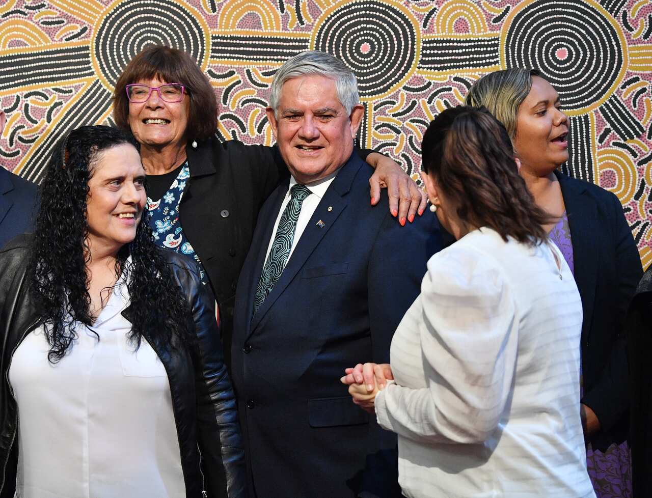 Pat Turner CEO of Naccho and Minister for Indigenous Australians Ken Wyatt during the Joint Council on Closing the Gap meeting in Adelaide earlier this year.