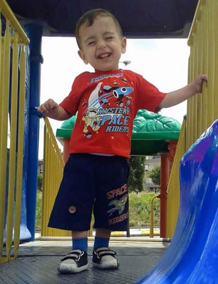 This handout photo courtesy of Tima Kurdi shows a photo of Alan Kurdi. 
