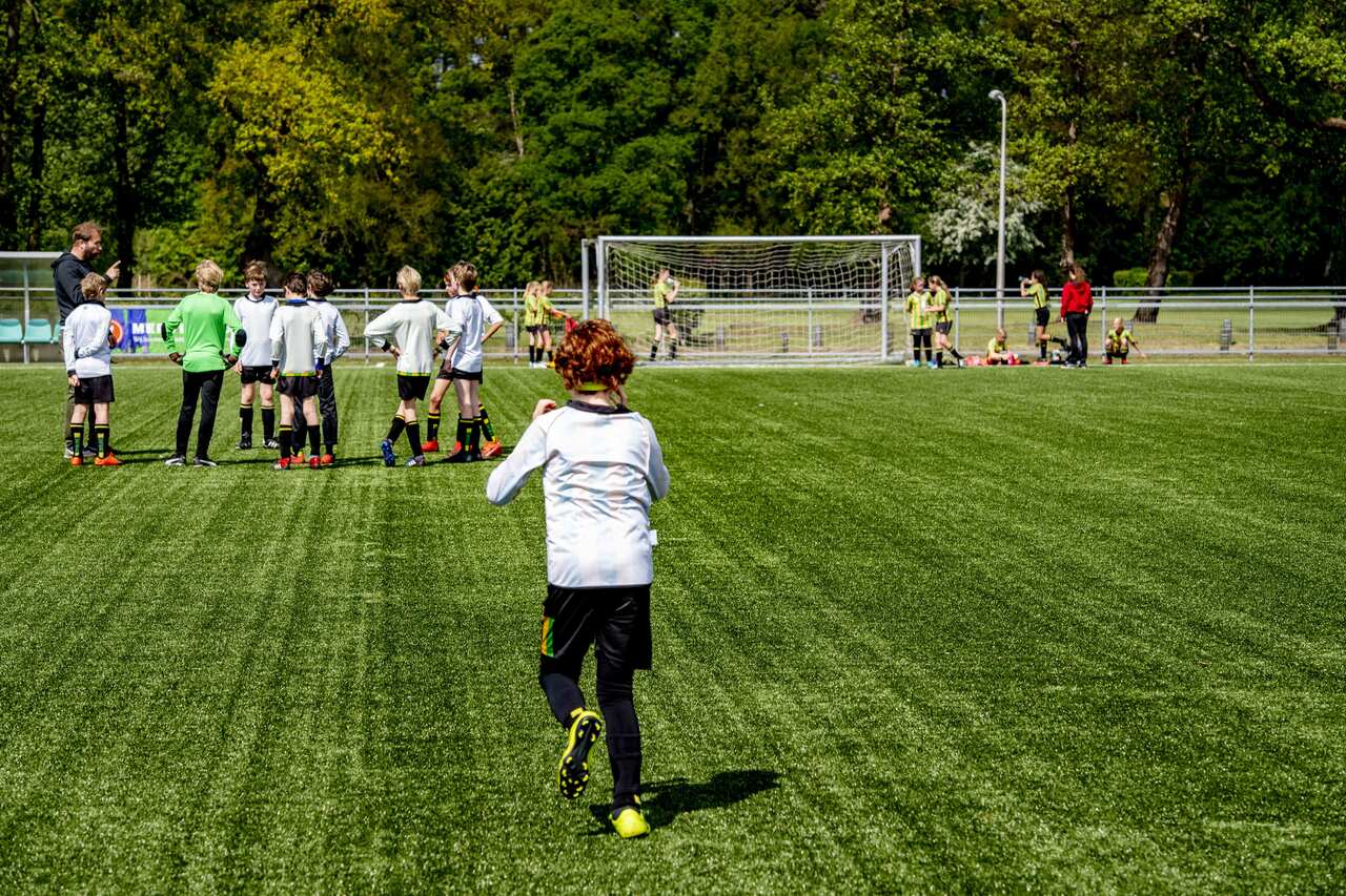 Children playing football in their local under 12's competition.