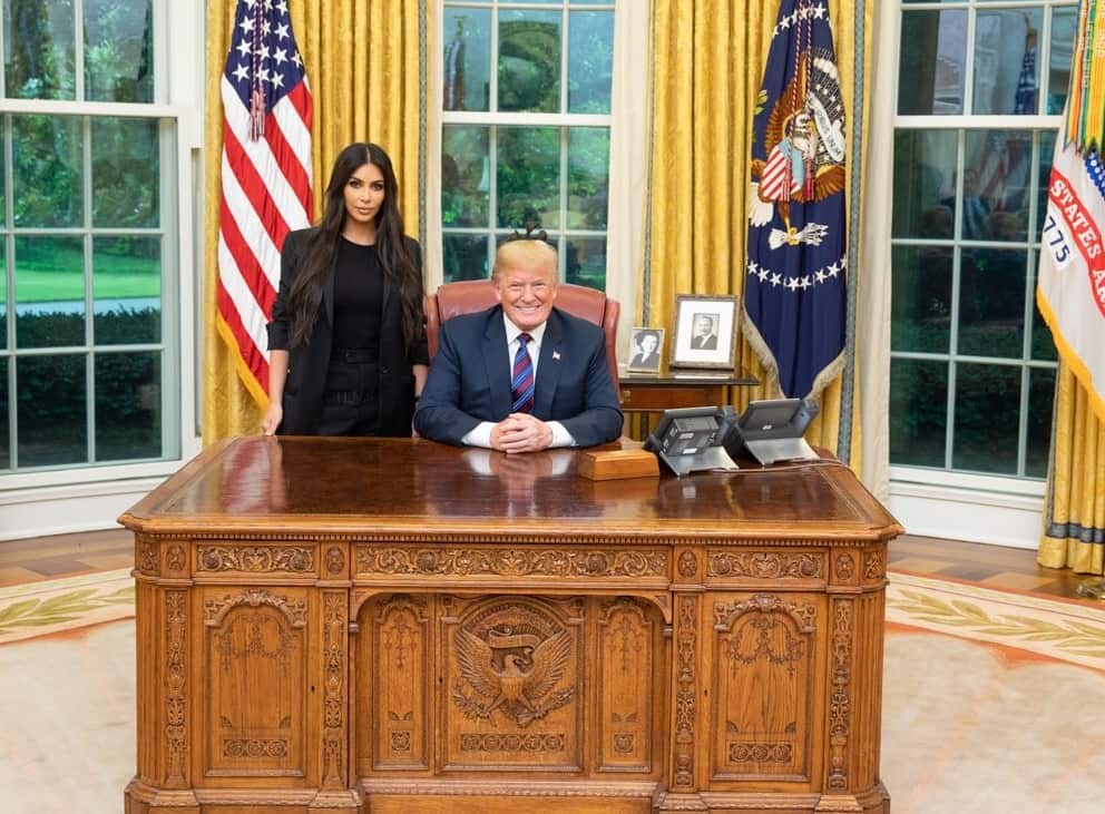 Reality TV personality Kim Kardashian West in a picture tweeted by US President Donald Trump 