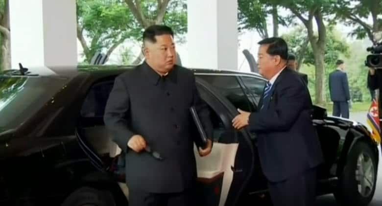 Kim Jong-un arriving ahead of the summit. 