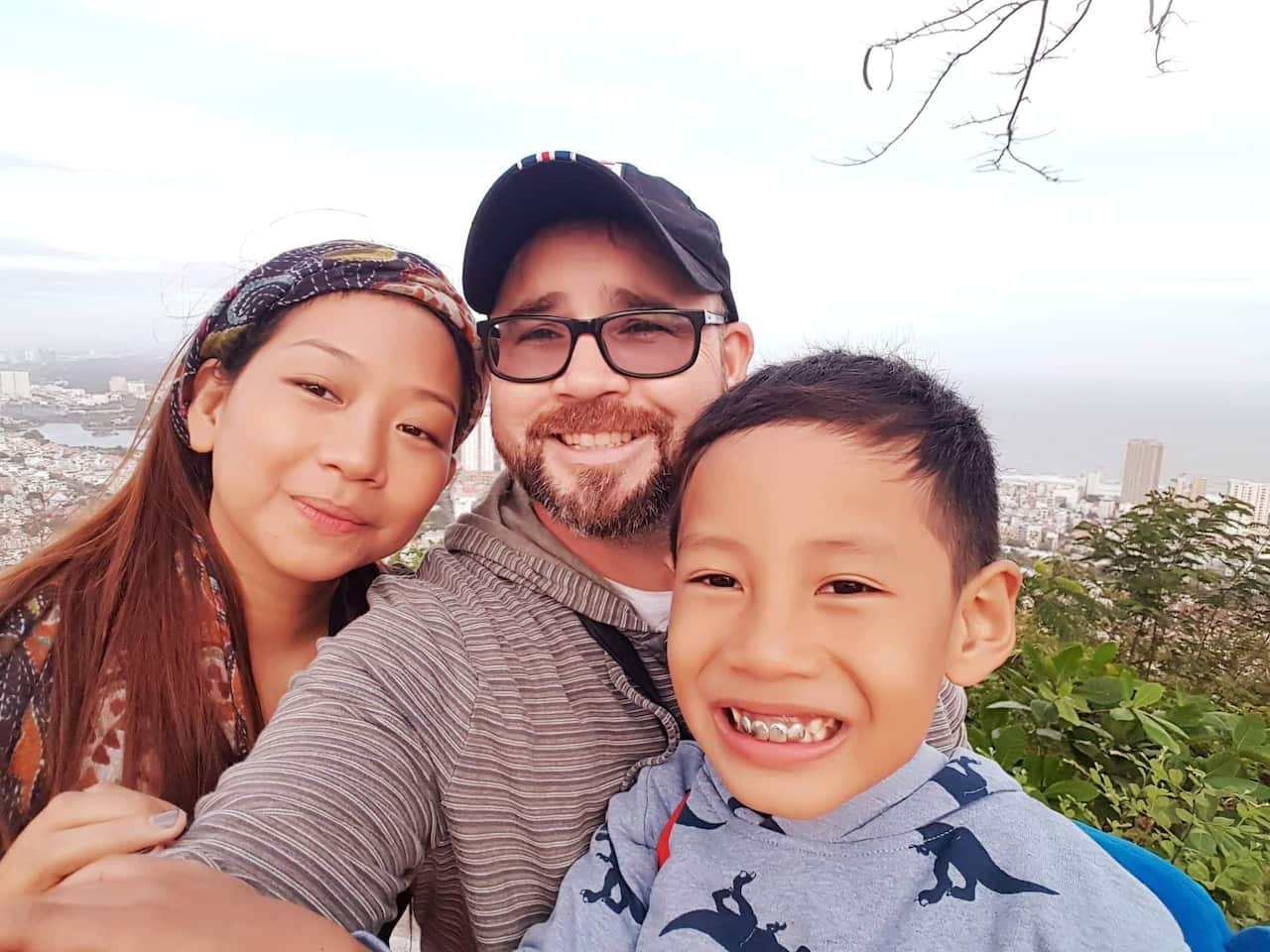 Petition organiser Kim Parry with his partner and step-son.