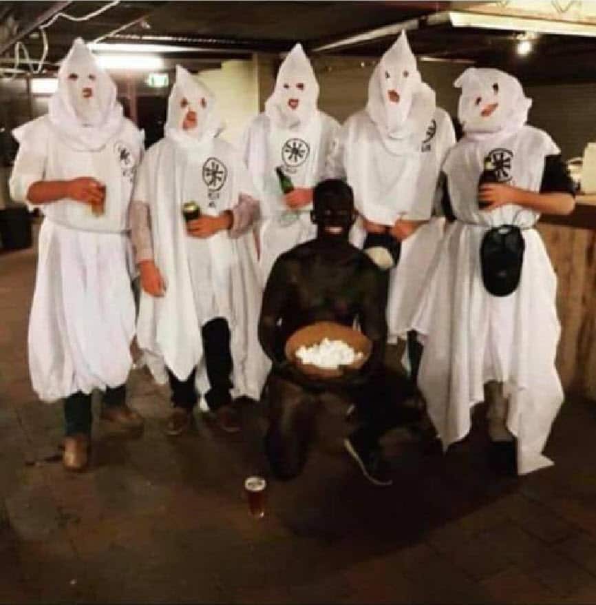 Charles Sturt University has identified the students in the photo and is investigating. (Facebook screenshot)