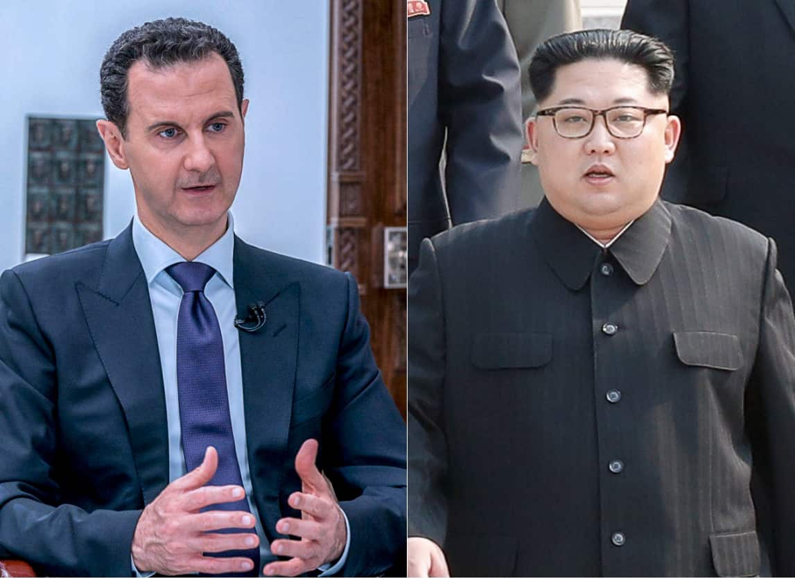File image of Syrian President Bashar Assad and North Korean leader Kim Jong-un