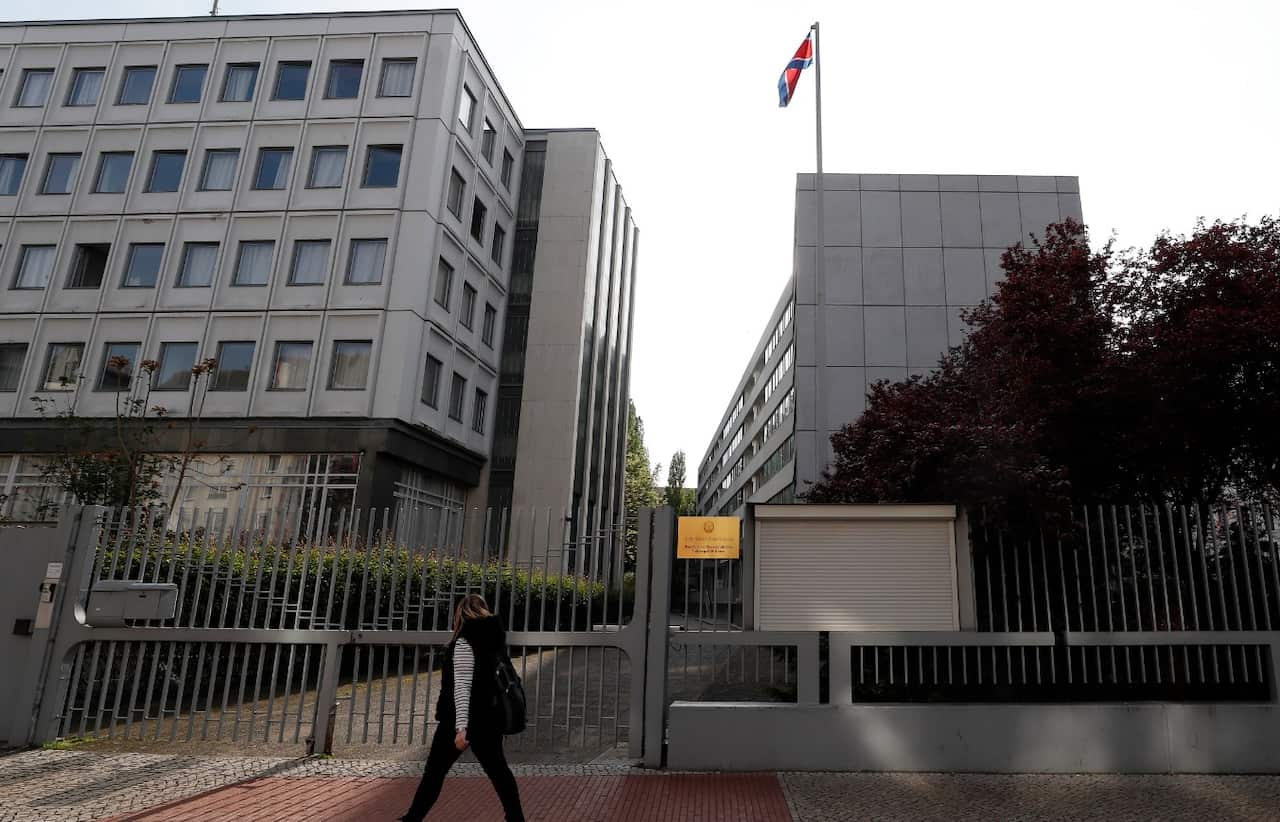 File image: North Korean Embassy (R) in Berlin, Germany